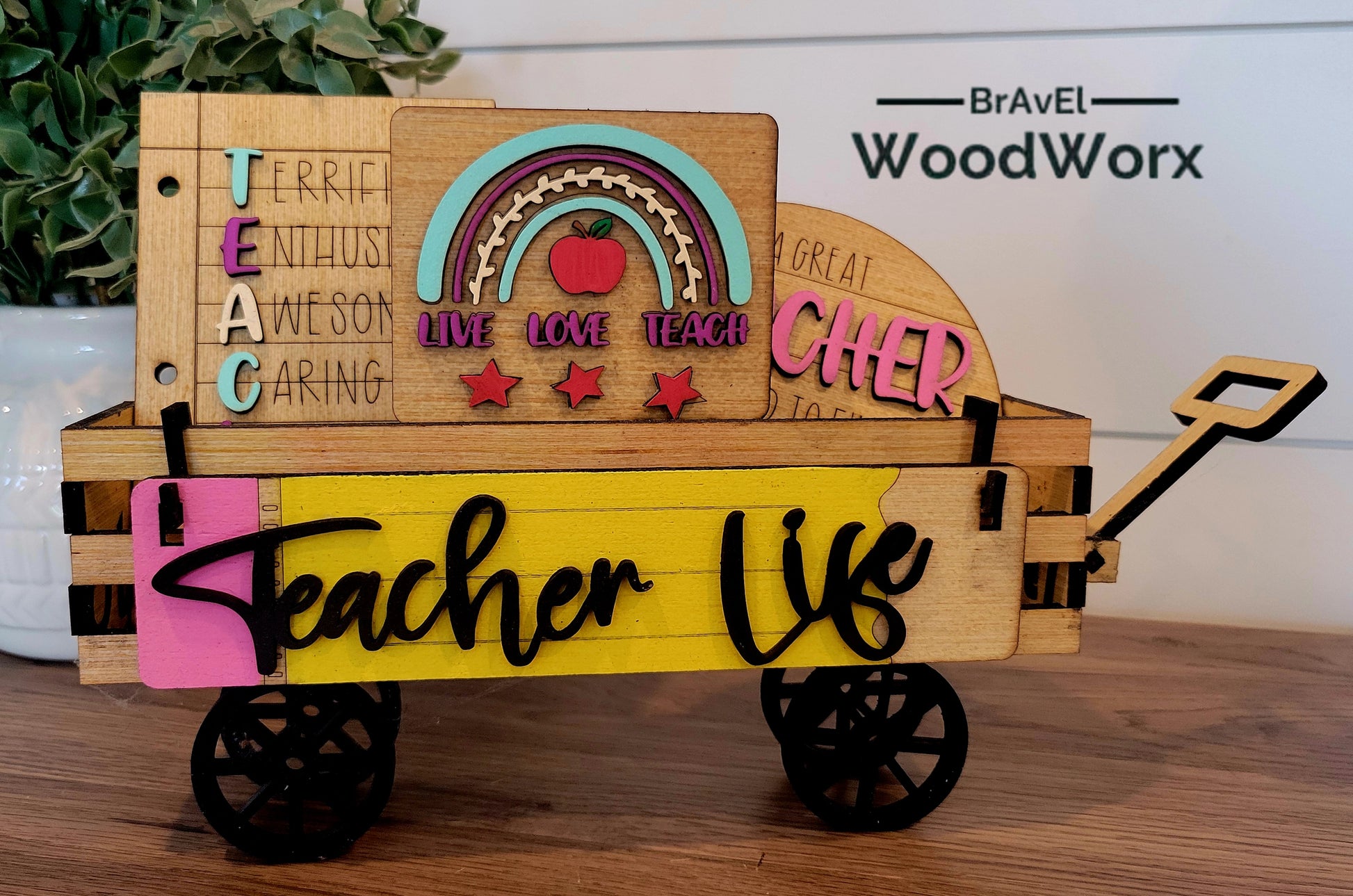 Terrific Teacher Farm Farmhouse Wagon Shelf Sitter - Interchangeable