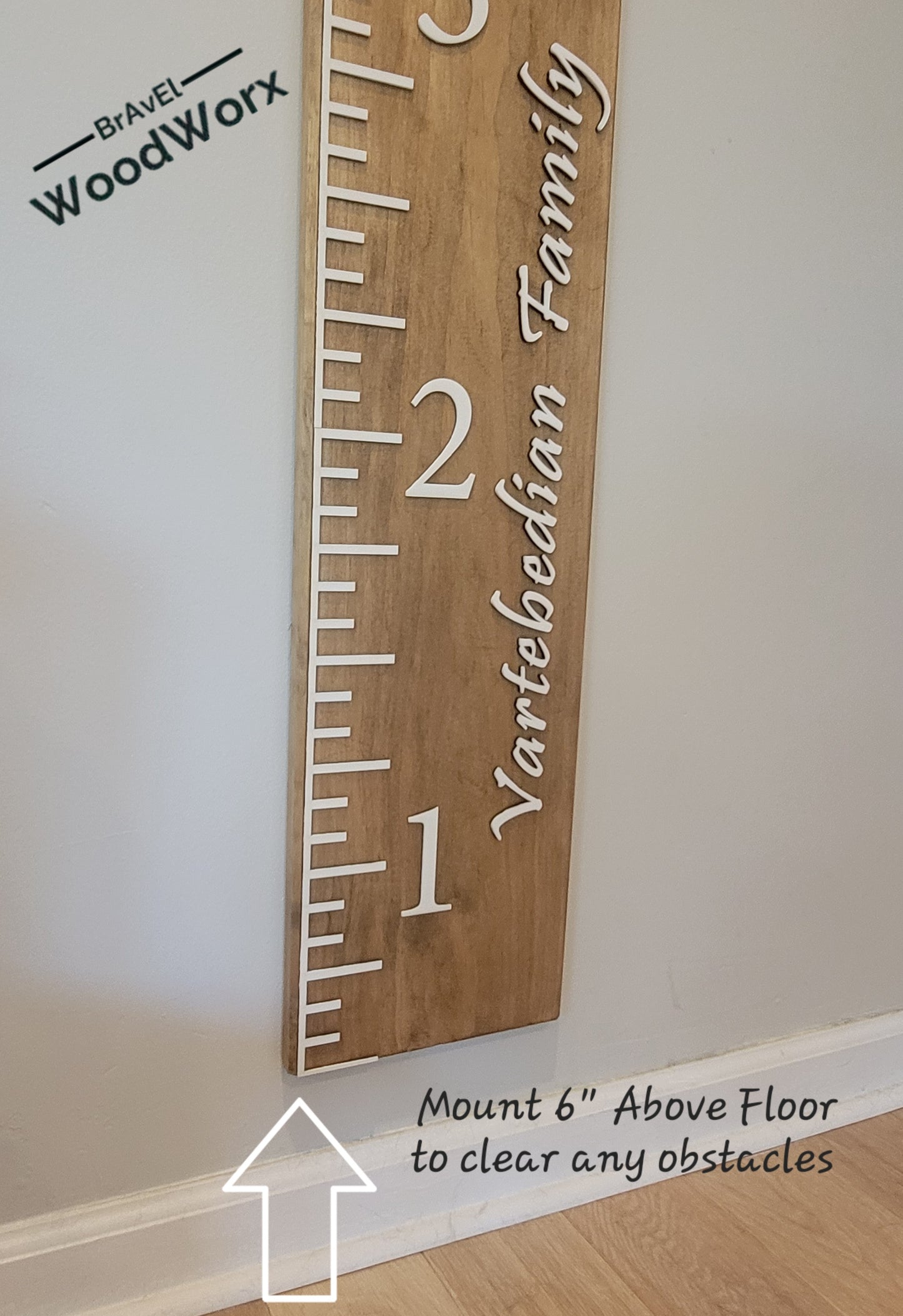 Handmade Personalized Growth Chart Board for Wall