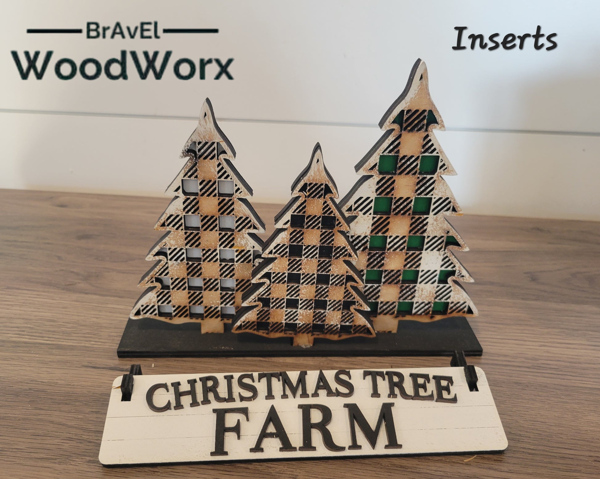 Christmas Tree Farm Farmhouse Wagon Shelf Sitter - Interchangeable