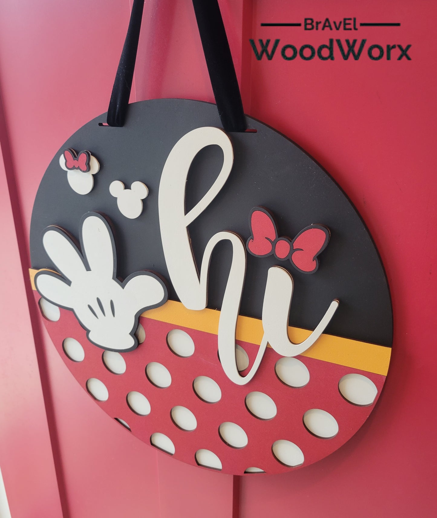 Extra Large 16" Mini Polka Dot Door Hanger: Stylish and Fun Entryway Decor