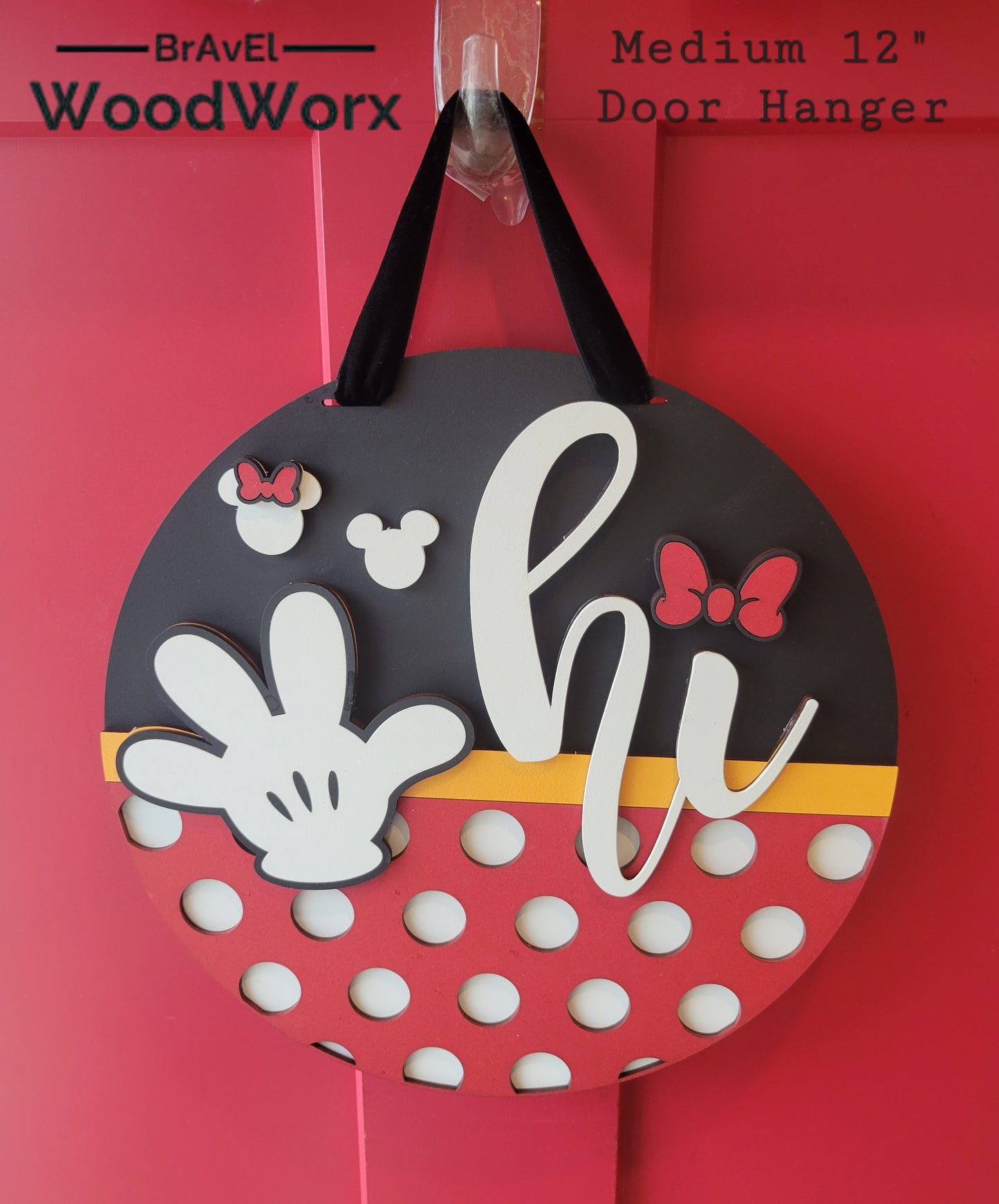 Extra Large 16" Mini Polka Dot Door Hanger: Stylish and Fun Entryway Decor