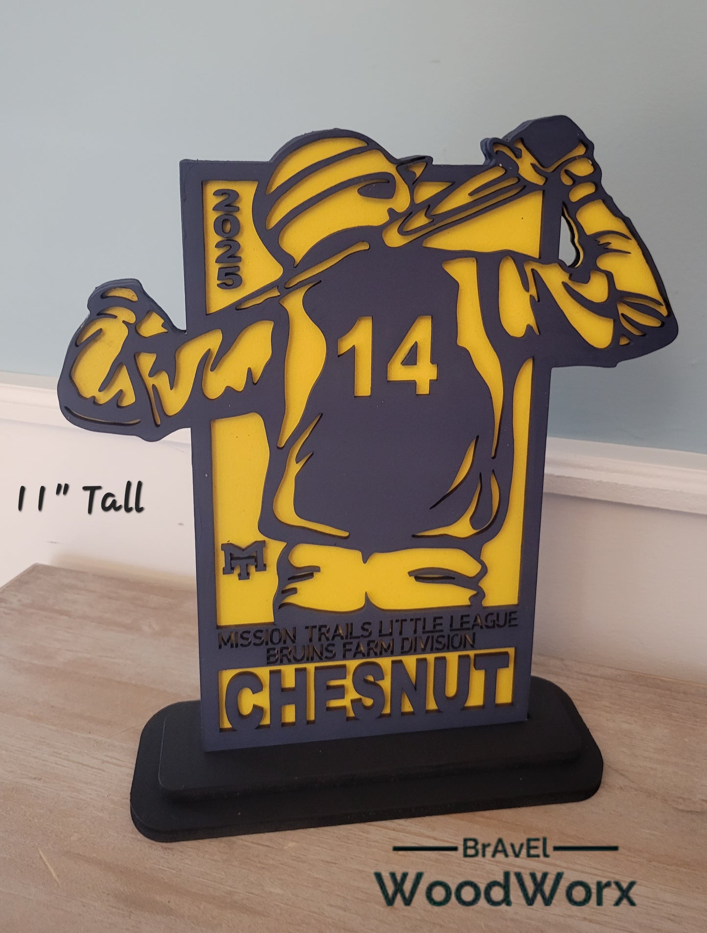 Personalized Baseball Softball Team Player Gift Trophy Award- Sports Shelf Sitter Youth Team Colors Player Number Position Bulk Stand