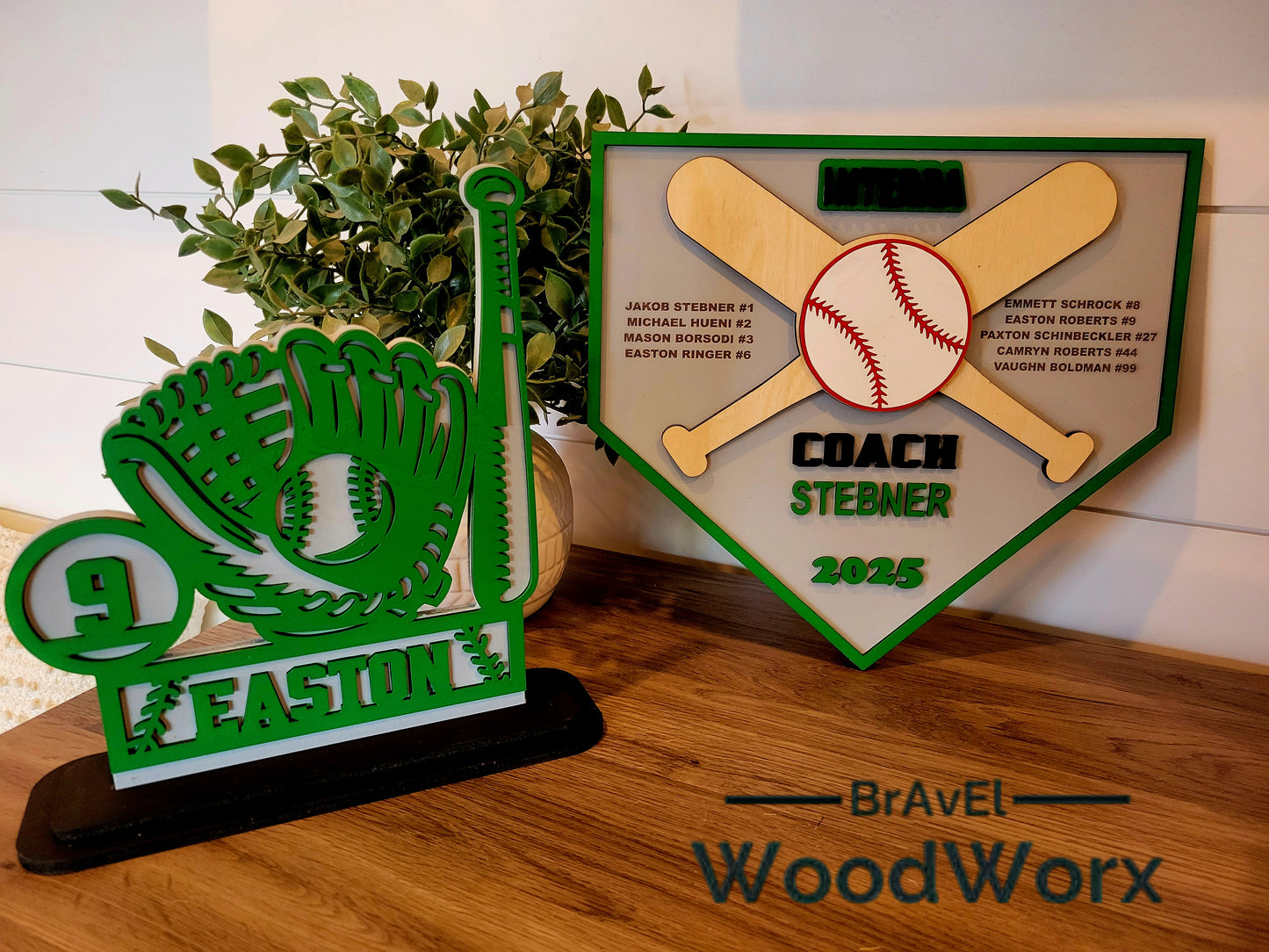 Personalized Baseball Coach Appreciation Plaque – Custom Team Gift (Home Plate Style)