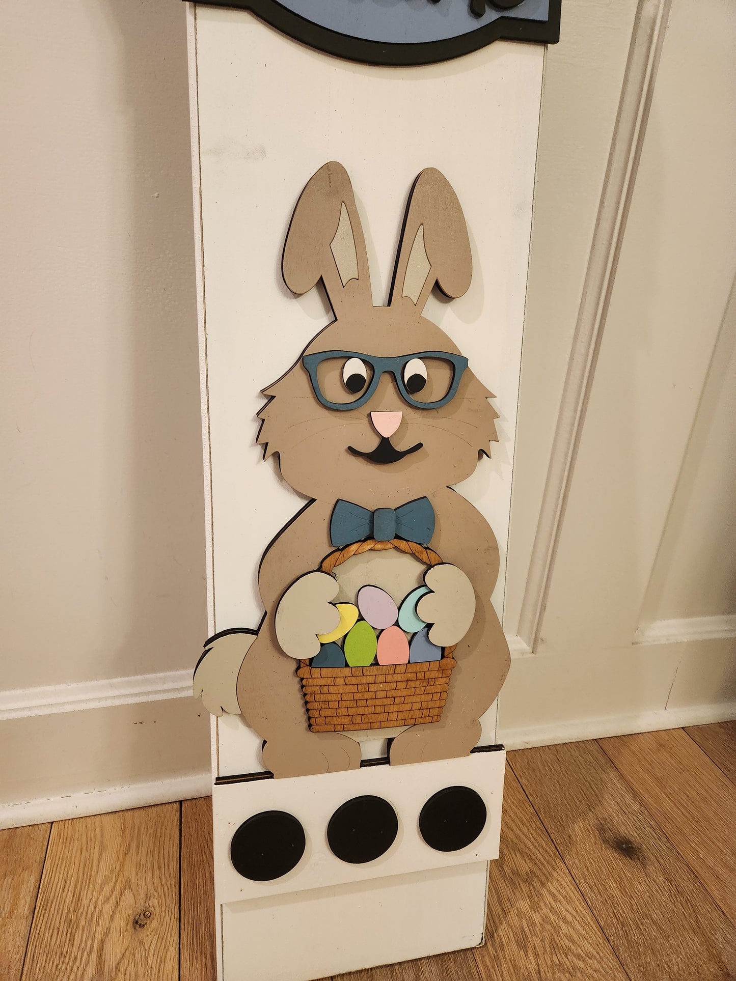 Easter Interchangeable Porch Leaner – Custom Wooden Front Porch Sign with Swappable Holiday & Everyday Designs