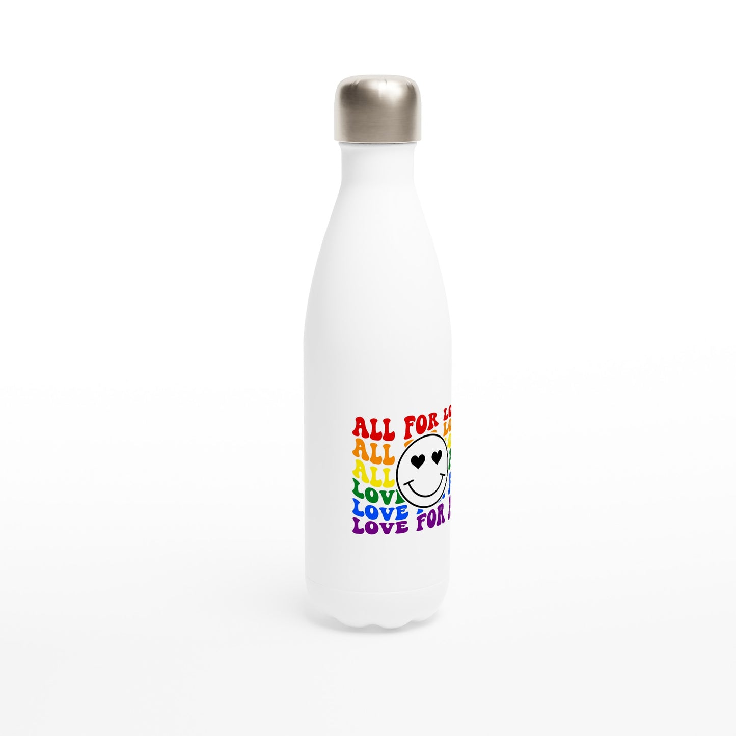 Love for All White 17oz Stainless Steel Water Bottle