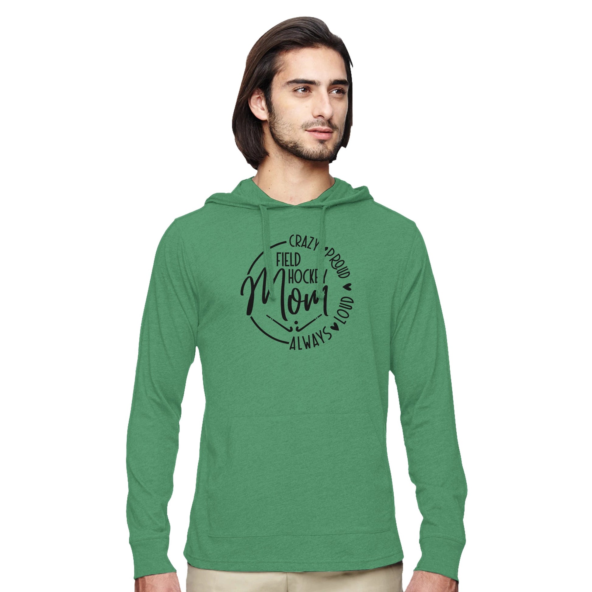 Field Hockey Mom Unisex Eco Blend Long-Sleeve Pullover Hooded T-Shirt | Econscious EC1085