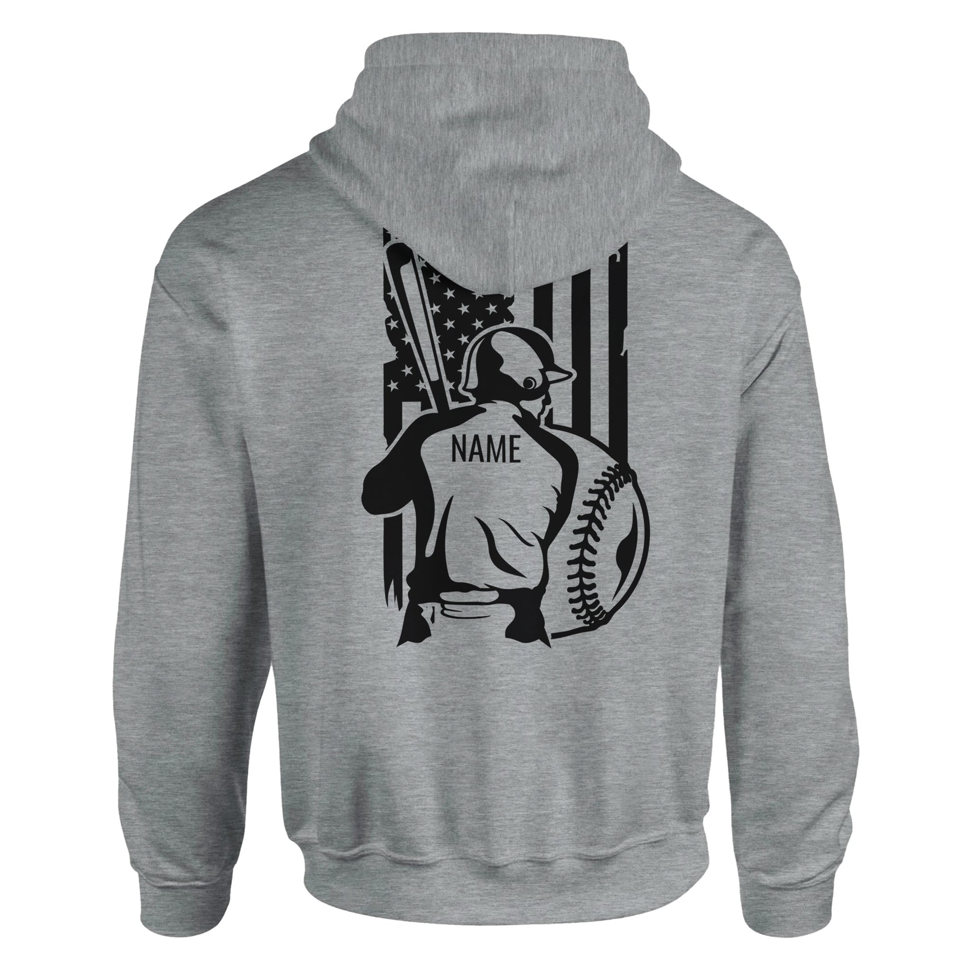 Personalized Baseball Flag Classic Unisex Pullover Hoodie | Gildan® 18500