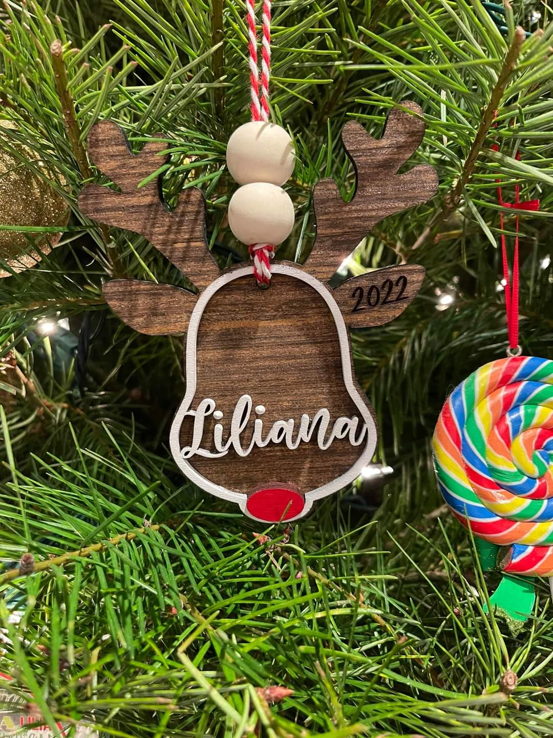 Custom Rudolph: Personalized Tree Ornament