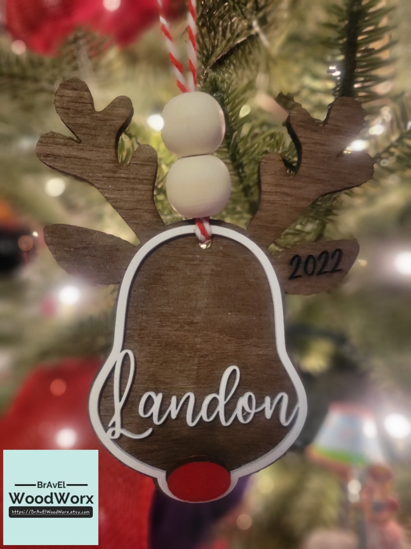 Custom Rudolph: Personalized Tree Ornament