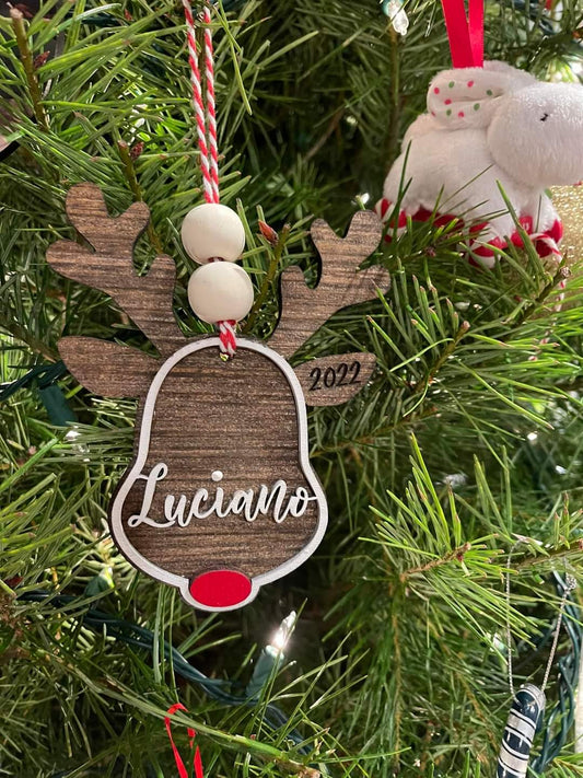 Custom Rudolph: Personalized Tree Ornament