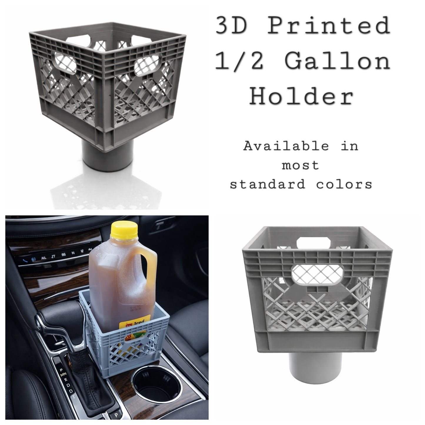 Customizable 3D Printed 1/2 Gallon Container Holder - Choose Your Color!
