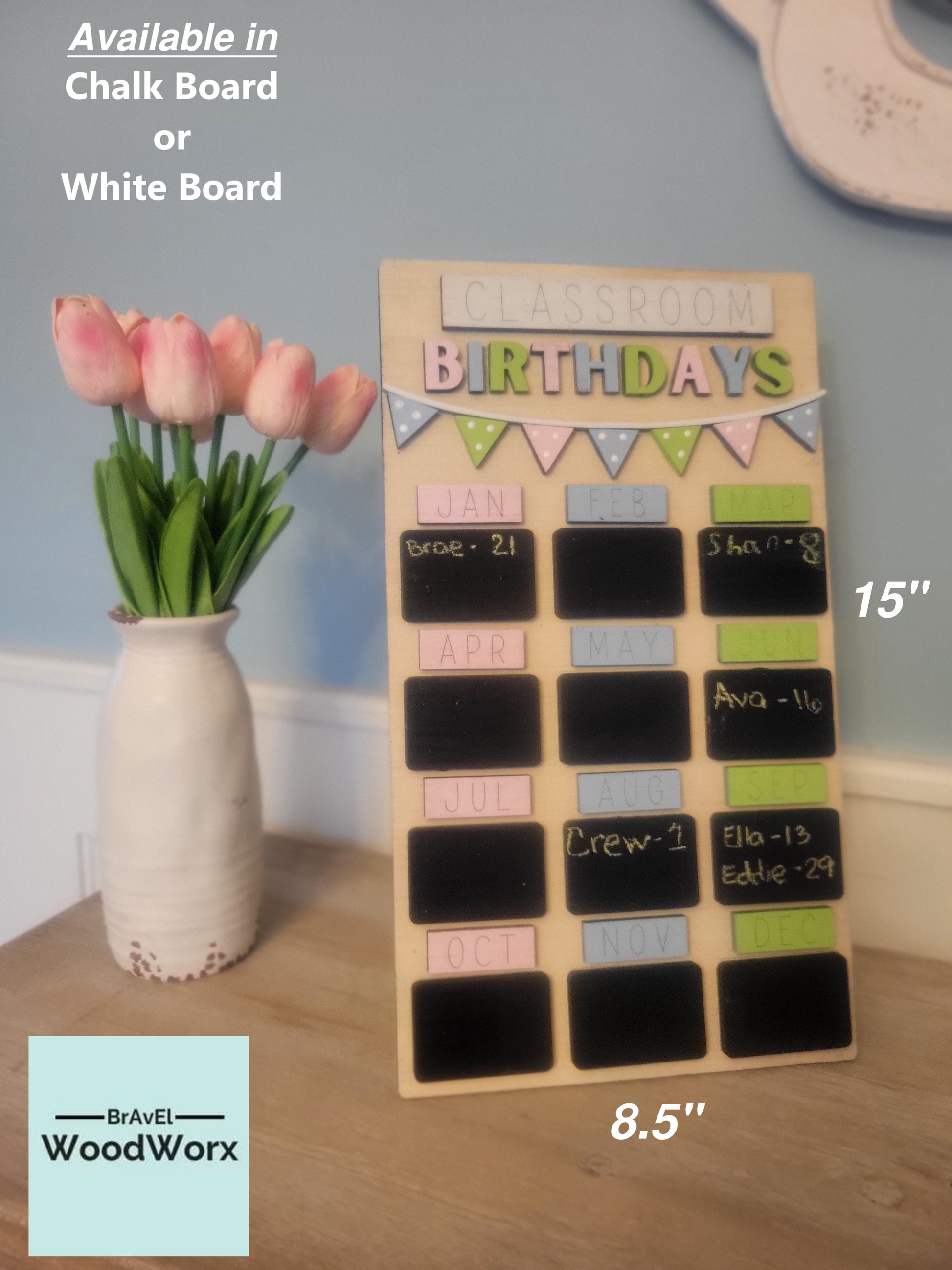 Handcrafted Farmhouse Chalkboard/Whiteboard | Classroom Birthday & Teacher Gift | Back-to-School & First Day Decoration