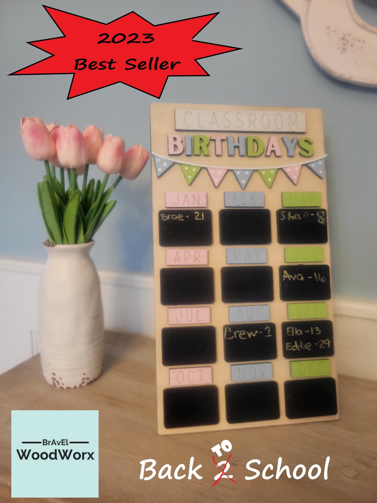 Handcrafted Farmhouse Chalkboard/Whiteboard | Classroom Birthday & Teacher Gift | Back-to-School & First Day Decoration