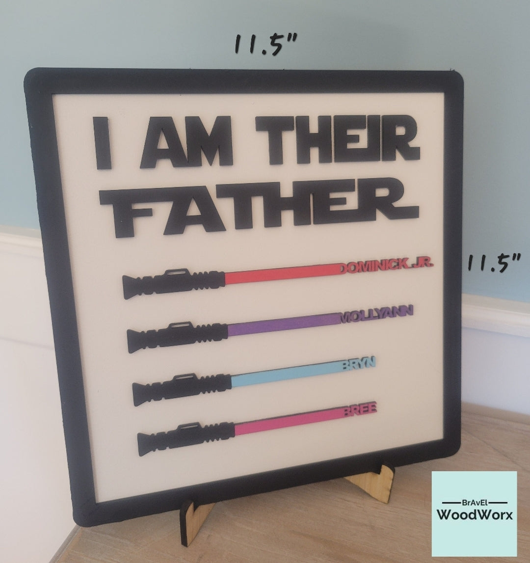 LARGE Jedi Father Sign - Star Father sign - Custom Lightsaber - Lightsaber sign - Jedi Sign - Father's Day Sign