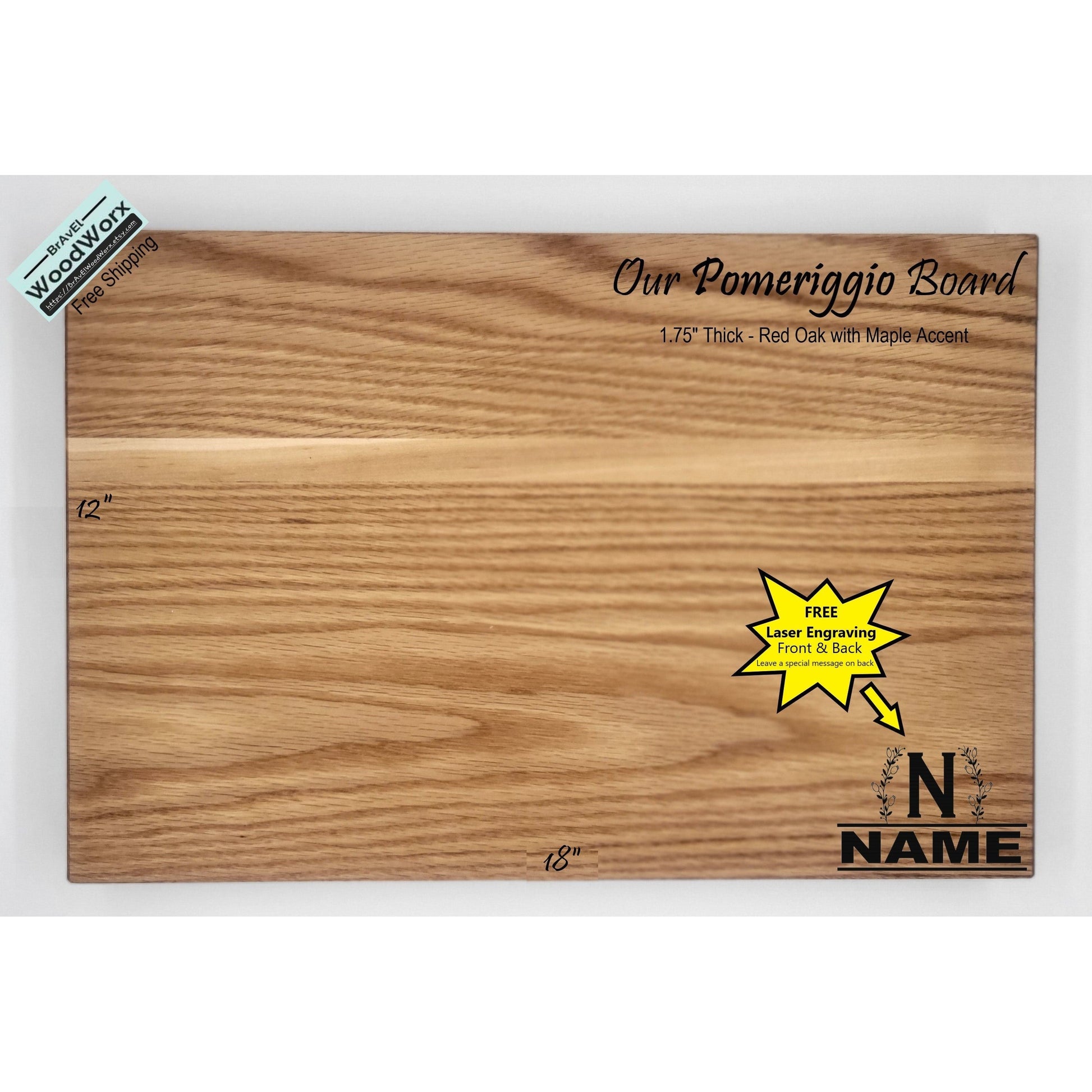 Personalized Hardwood Charcuterie Board - Pomeriggio