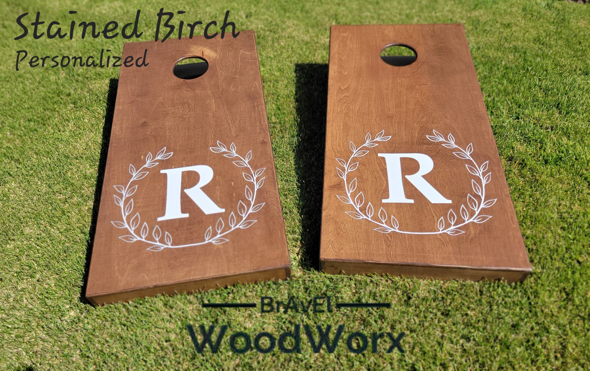 Personalized Wood Stained Monogram Quality Cornhole Sets by BrAvEl WoodWorx