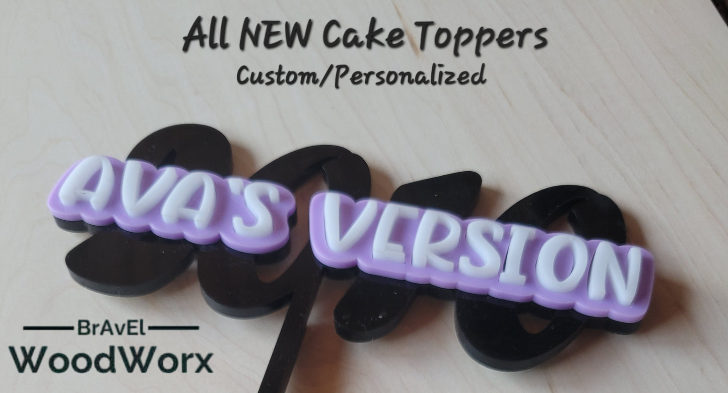 Custom name cake topper in acrylic with Taylor Swift theme – ideal for Swiftie birthday cakes, bridal showers, or bachelorette parties.