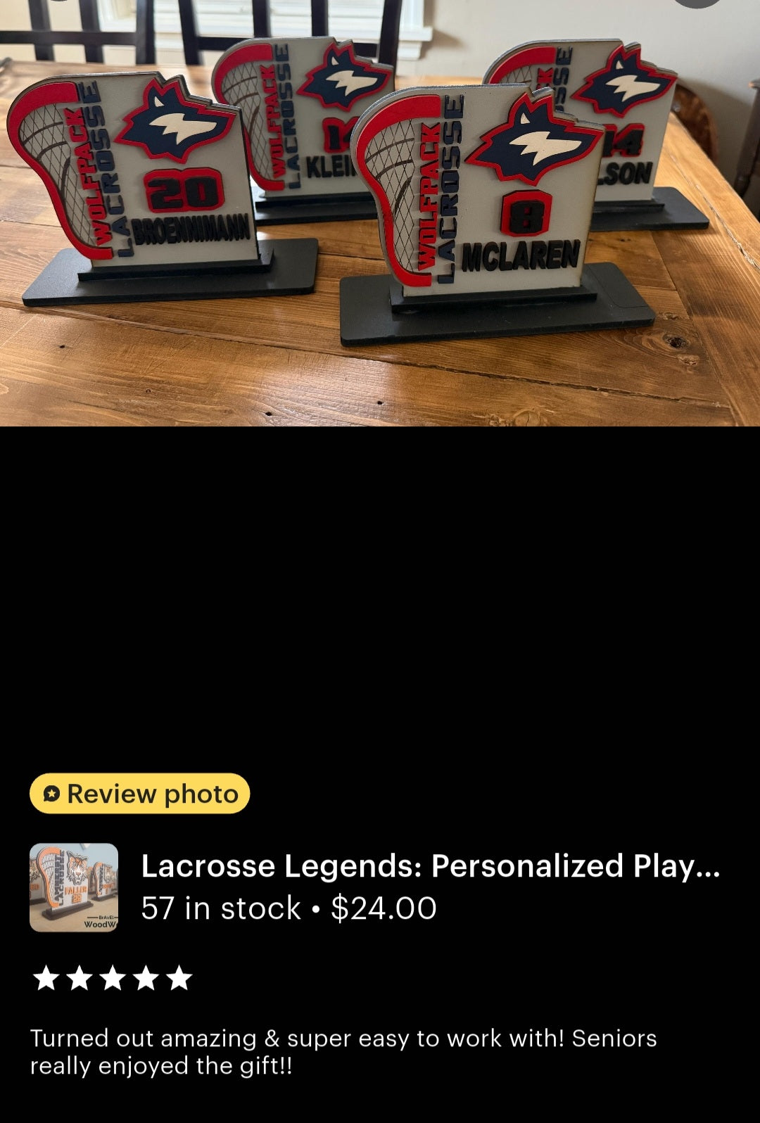 Lacrosse Legends: Personalized Player Shelf Sitter w/base