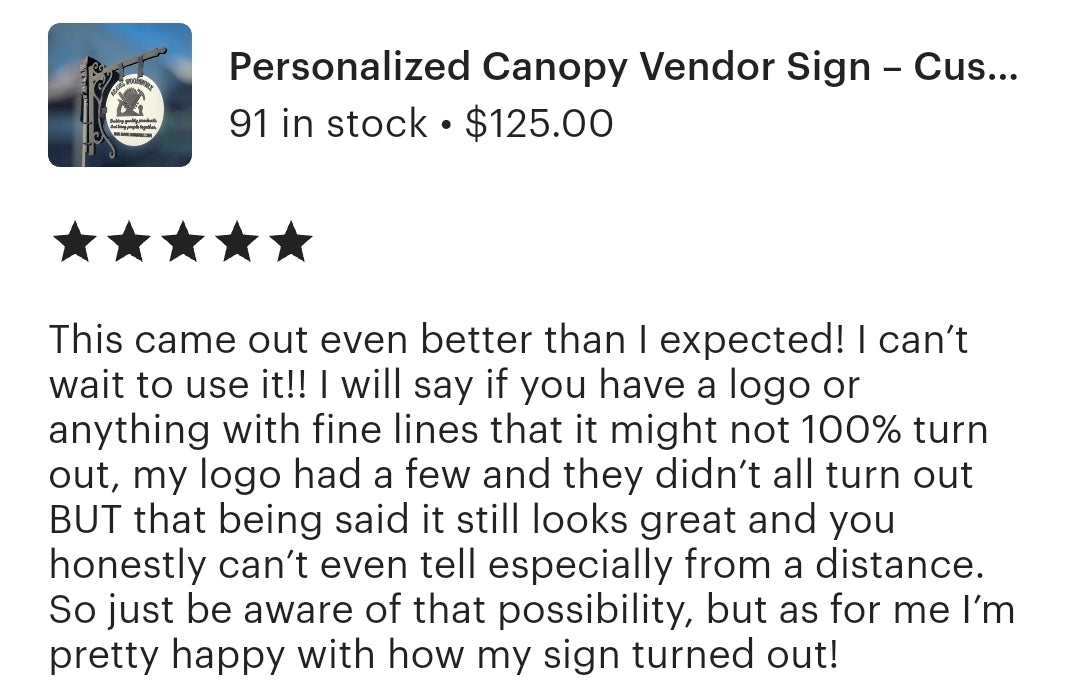 Custom Canopy Vendor Sign – Personalized Hanging Display in Multiple Designs