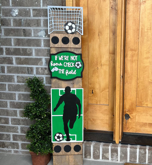 Personalized Soccer Interchangeable Porch Leaner – Custom Wooden Front Porch Sign with Swappable Holiday & Everyday Designs (Copy) (Copy)