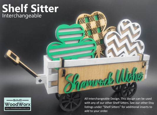 St. Patrick's Day - Farmhouse Wagon Shelf Sitter - Interchangeable