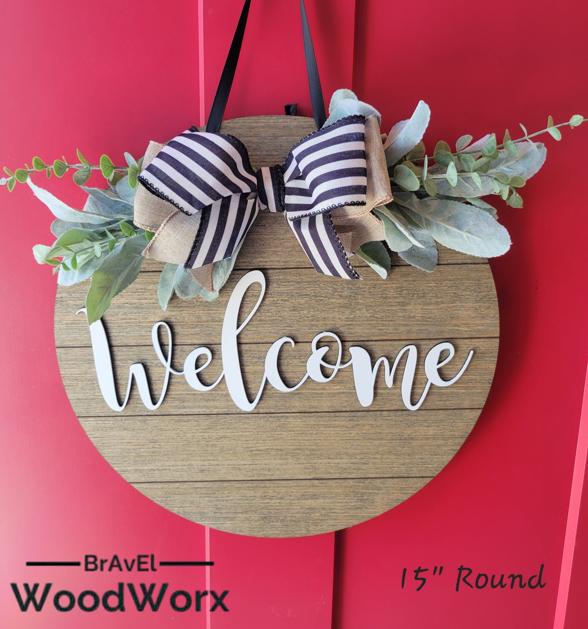 Welcome with a BOW Door / Wall Sign / Wreath