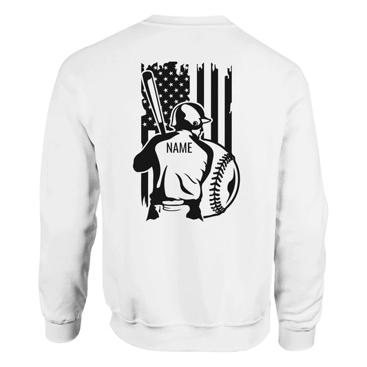 Personalized Baseball Flag Classic Unisex Crewneck Sweatshirt | Gildan® 18000