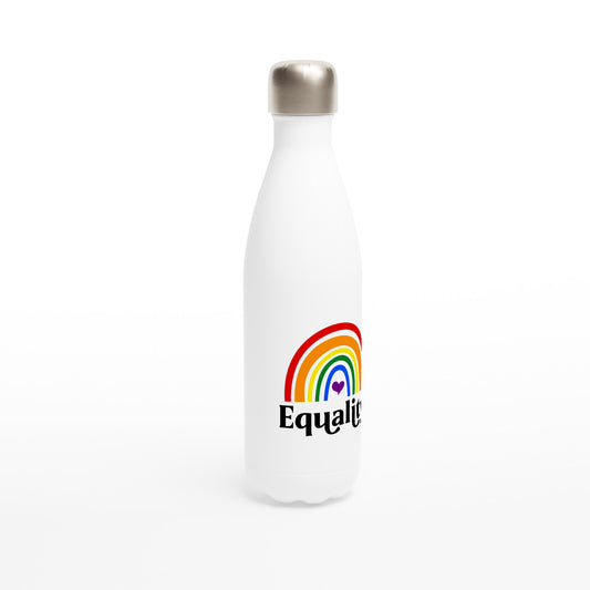 Equality White 17oz Stainless Steel Water Bottle