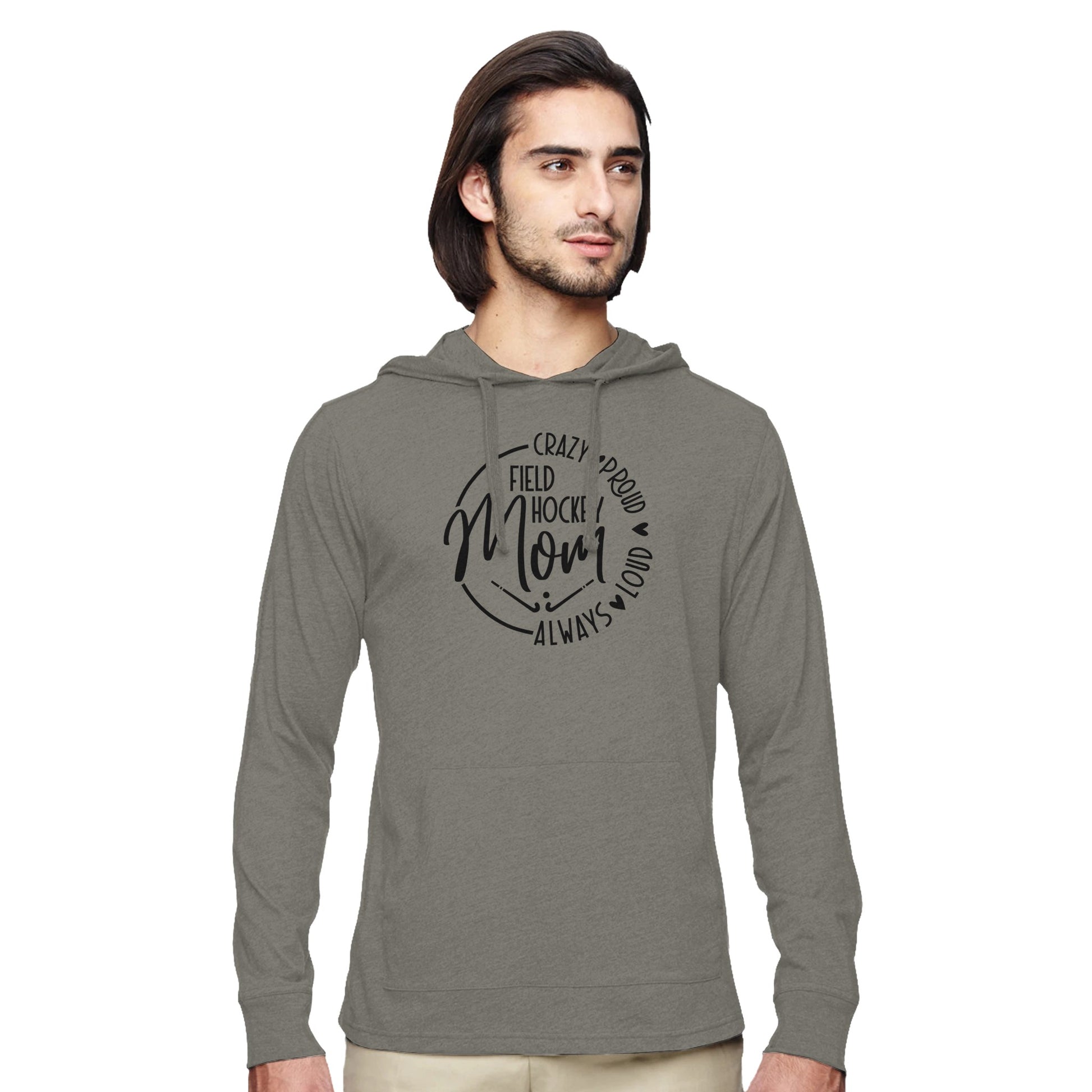 Field Hockey Mom Unisex Eco Blend Long-Sleeve Pullover Hooded T-Shirt | Econscious EC1085