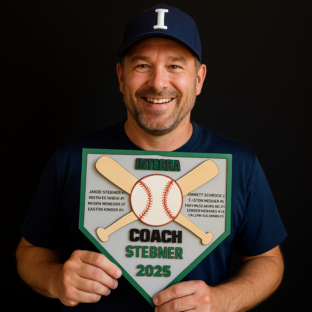 Personalized Baseball Coach Appreciation Plaque – Custom Team Gift (Home Plate Style)