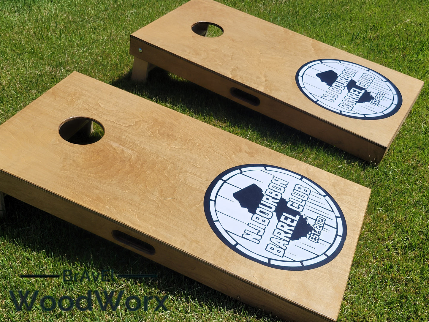 2-Color Personalized Wood Stained Monogram Quality Cornhole Sets by BrAvEl WoodWorx
