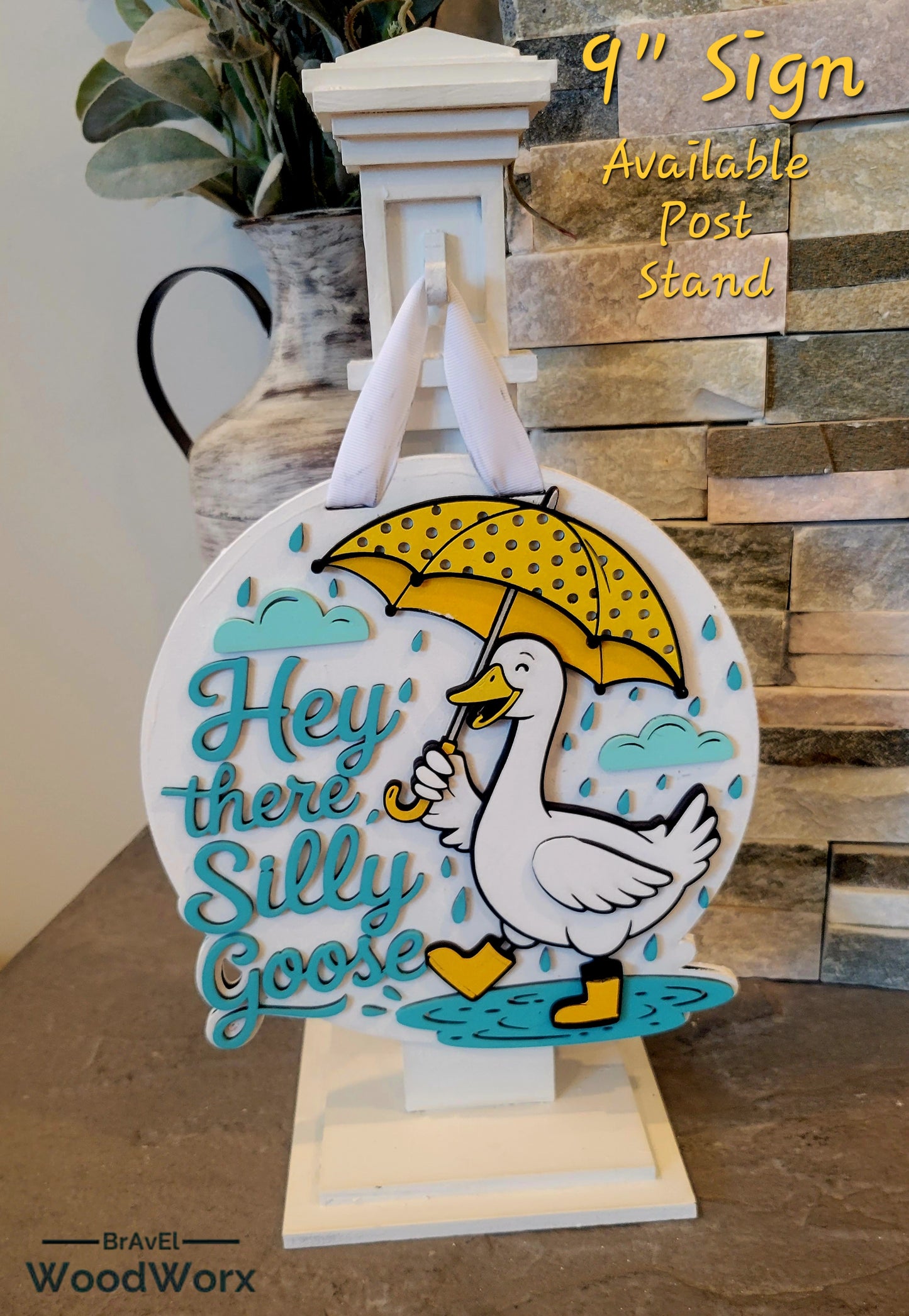 Funny welcome sign for front porch – Hey There Silly Goose design