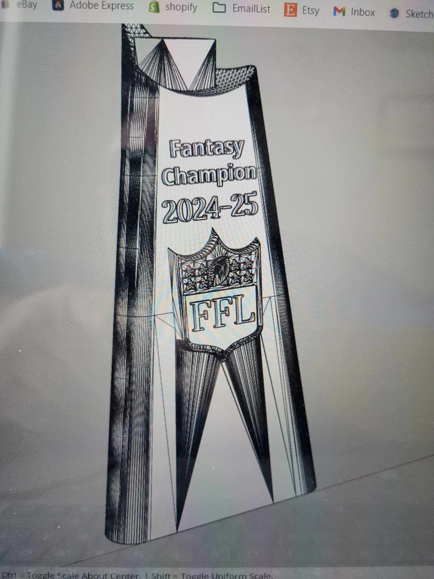 Custom Fantasy Football Trophy - Personalized Championship Award