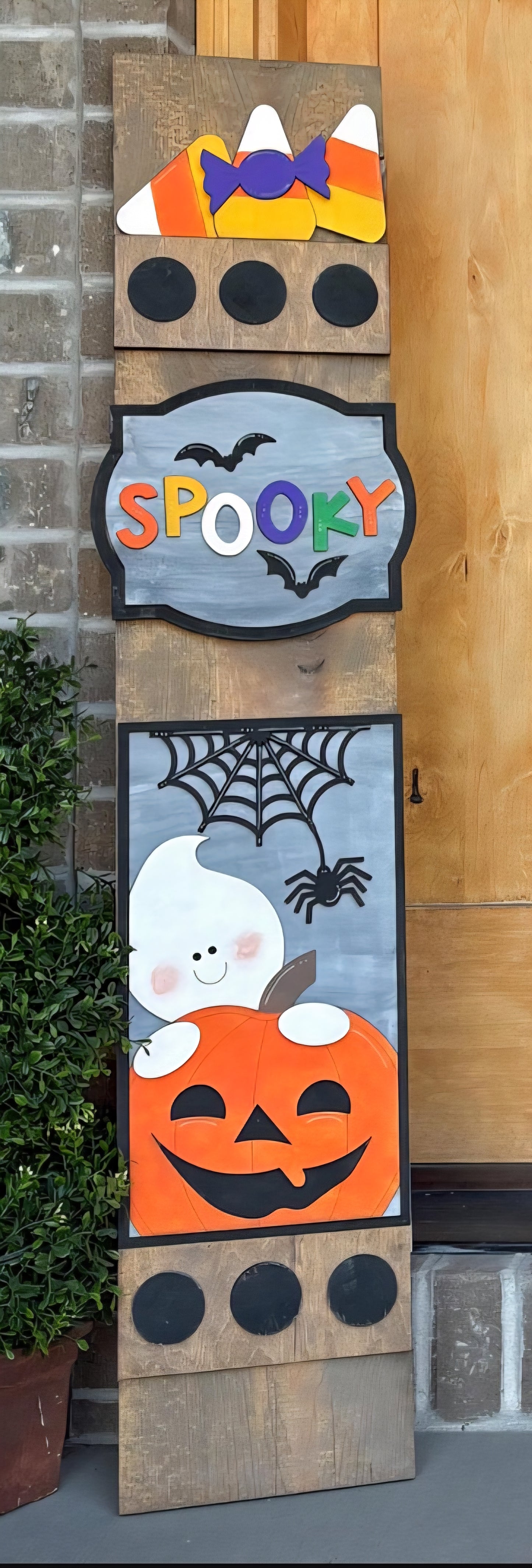 Fall Spooky Halloween Witch Interchangeable Porch Leaner – Custom Wooden Front Porch Sign with Swappable Holiday & Everyday Designs (Copy)