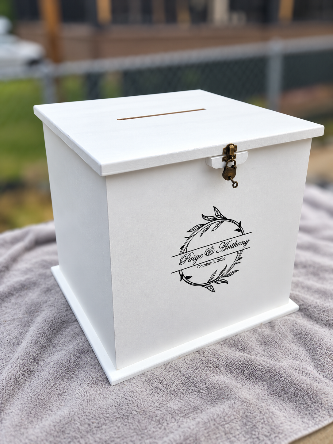 Custom-Made Wooden Wedding Card Box – Personalized & Handcrafted
