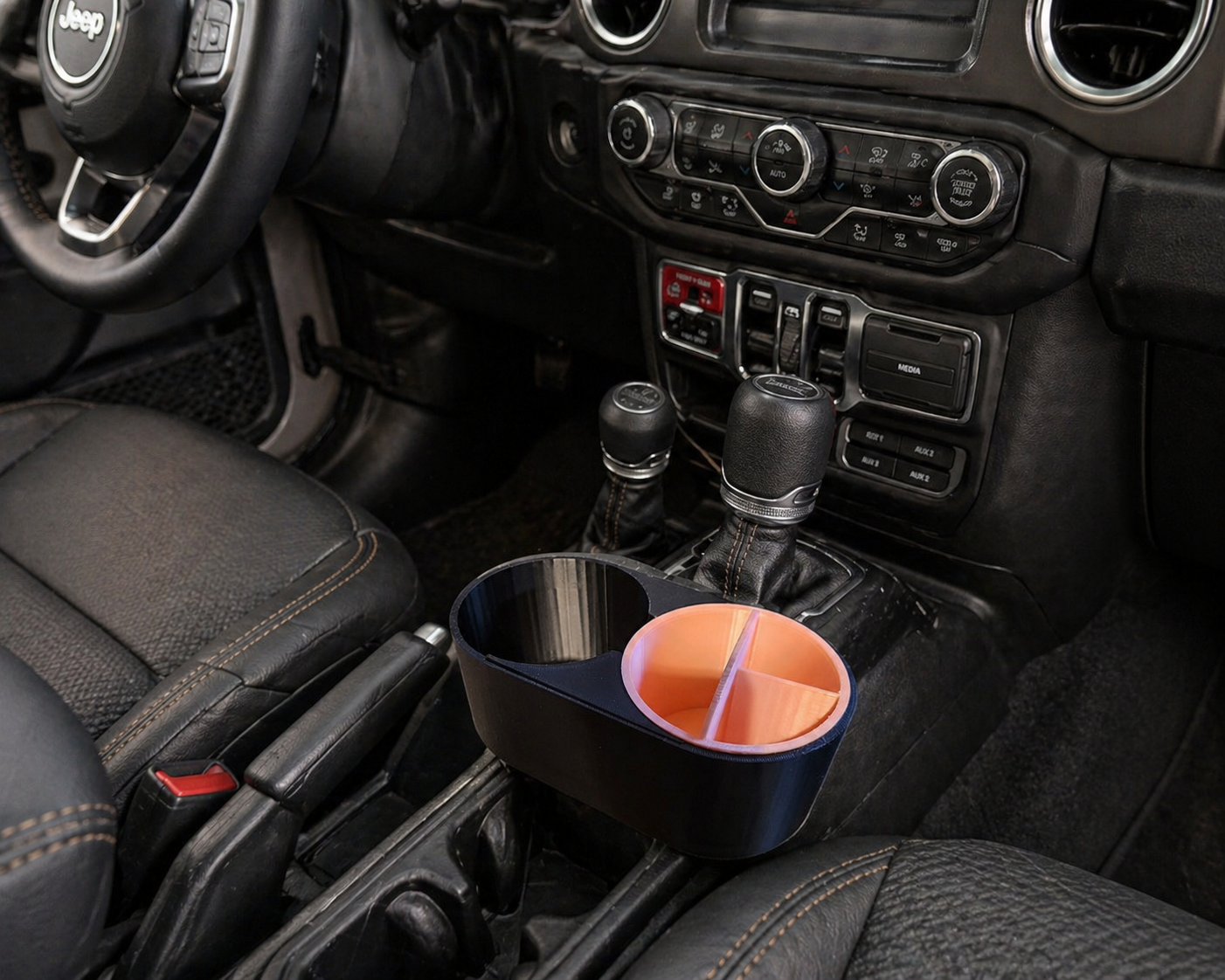 Customizable 3D Printed Cup Holder Expander with Detachable Organizer - Choose Your Color!