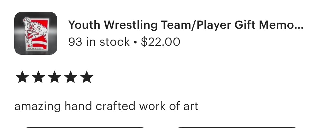 Small (6") Youth Wrestling Team/Player Gift Memorabilia