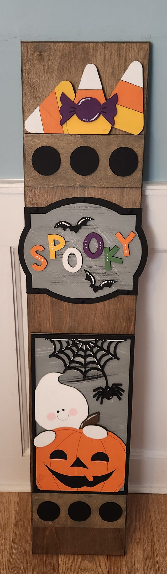 Fall Spooky Halloween Witch Interchangeable Porch Leaner – Custom Wooden Front Porch Sign with Swappable Holiday & Everyday Designs (Copy)