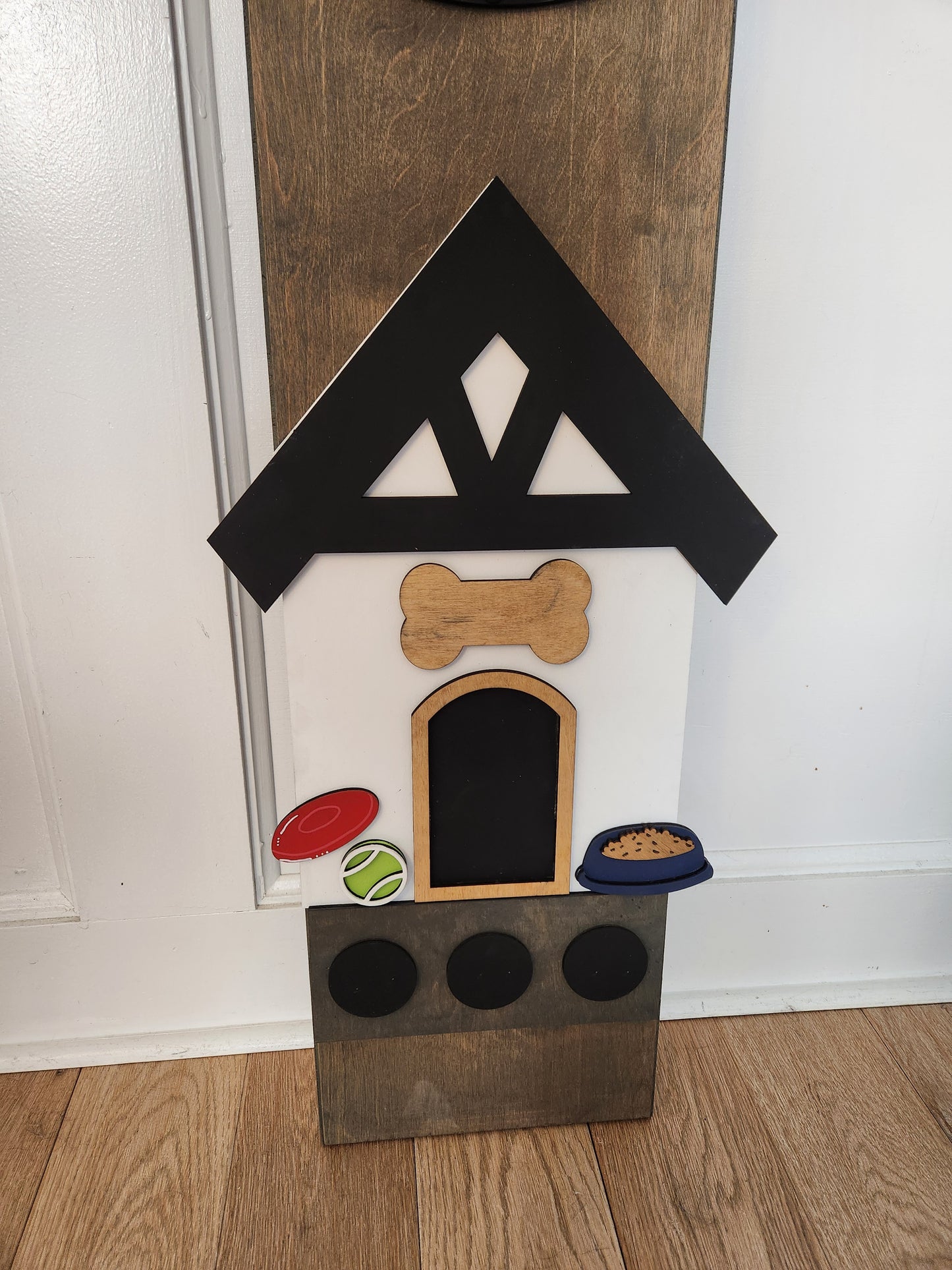 Welcome Furry Friends Dog Lover Interchangeable Porch Leaner – Custom Wooden Front Porch Sign with Swappable Holiday & Everyday Designs