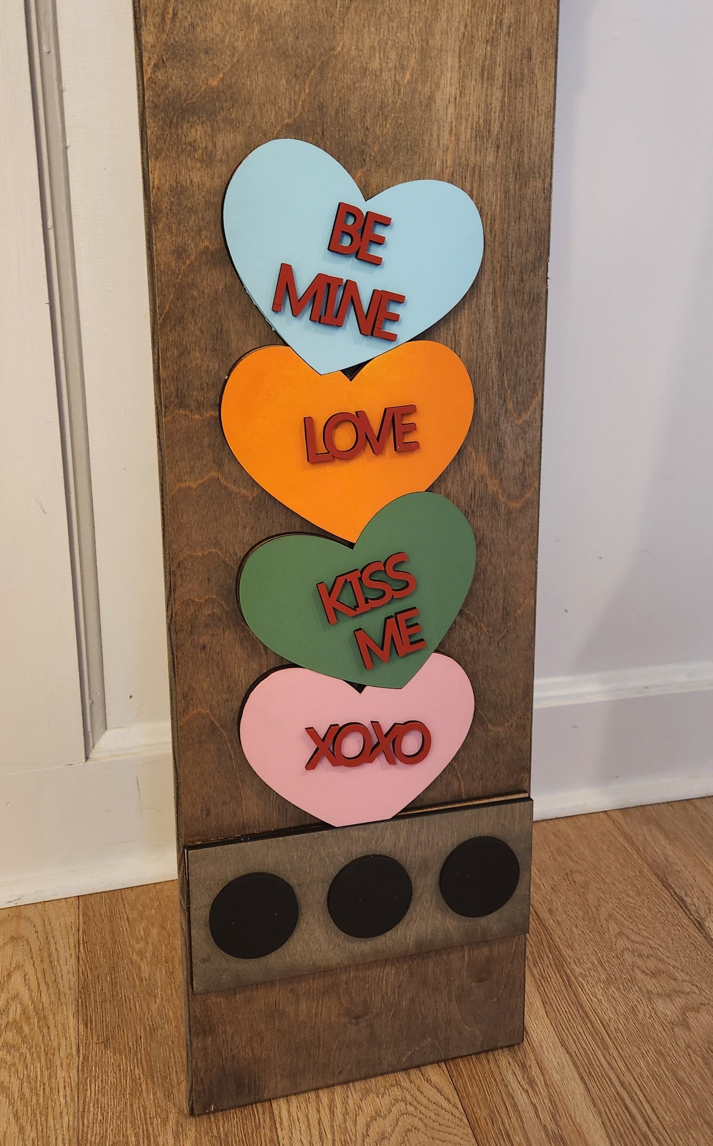 Sweetheart Valentine Interchangeable Porch Leaner – Custom Wooden Front Porch Sign with Swappable Holiday & Everyday Designs