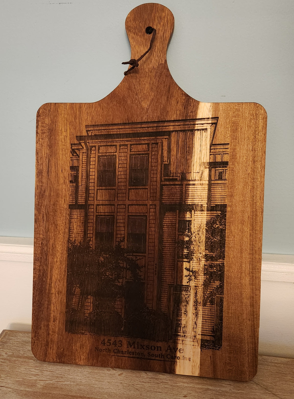 Custom Laser Engraved Charcuterie Board - 'Our Home'
