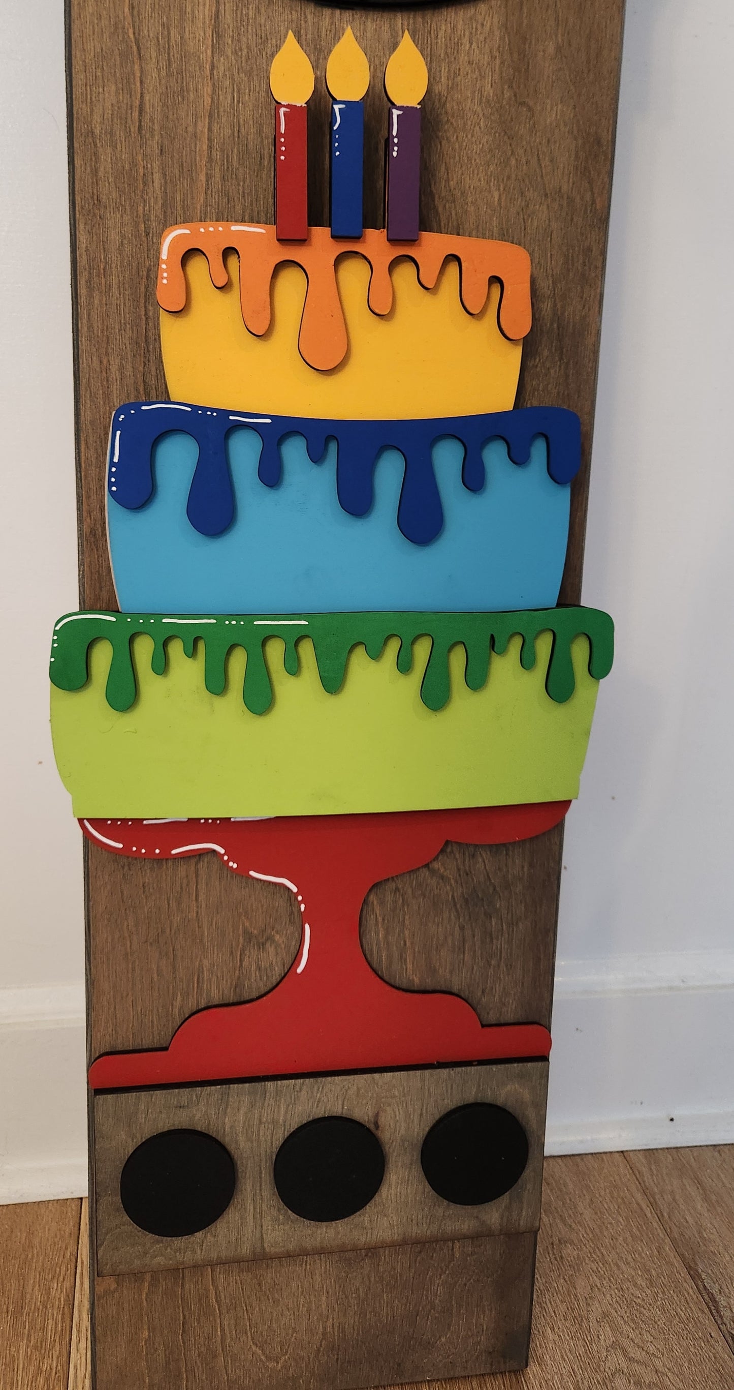 Birthday Interchangeable Porch Leaner – Custom Wooden Front Porch Sign with Swappable Holiday & Everyday Designs