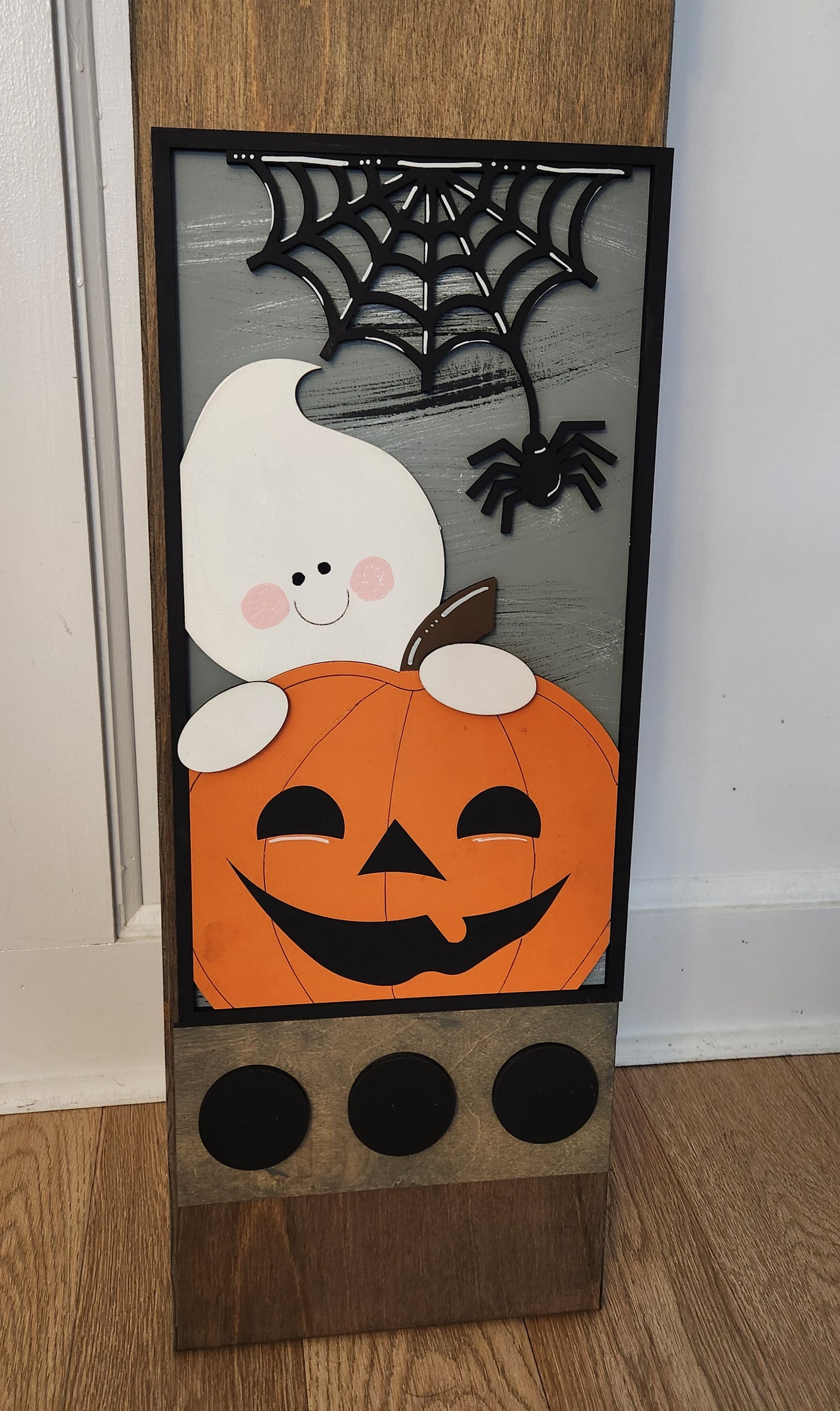 Fall Spooky Halloween Witch Interchangeable Porch Leaner – Custom Wooden Front Porch Sign with Swappable Holiday & Everyday Designs (Copy)