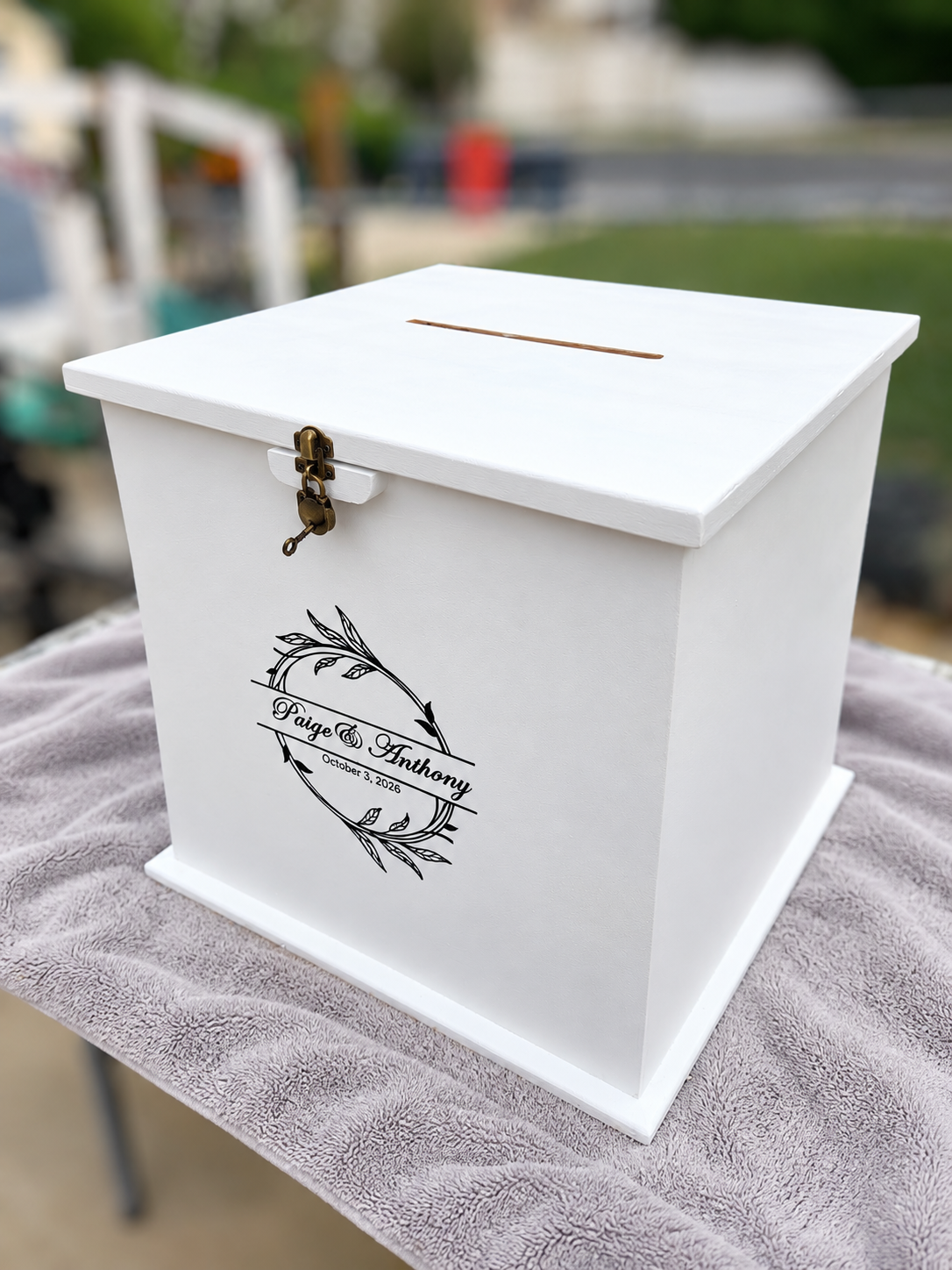 Custom-Made Wooden Wedding Card Box – Personalized & Handcrafted