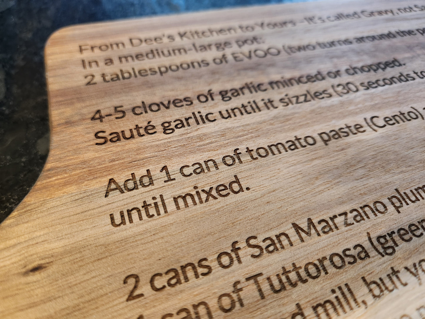 Personalized Engraved Hand Written Copy Recipe Charcuterie Board: Customized Gourmet Serving Tray