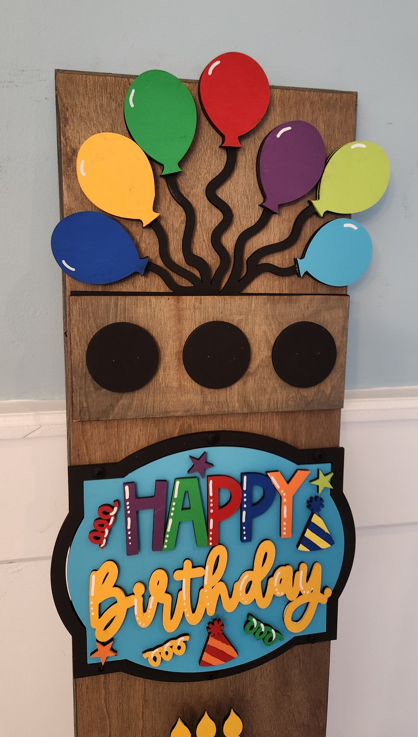 Birthday Interchangeable Porch Leaner – Custom Wooden Front Porch Sign with Swappable Holiday & Everyday Designs