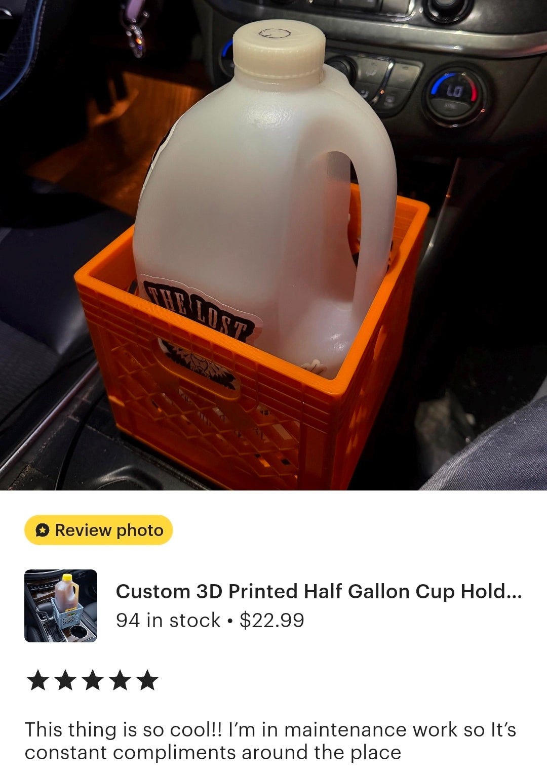 Customizable 3D Printed 1/2 Gallon Container Holder - Choose Your Color!