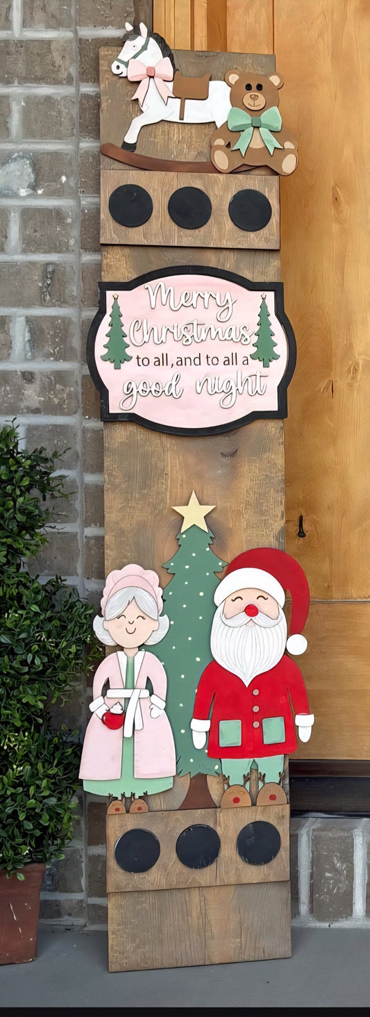 Christmas Holiday Interchangeable Porch Leaner – Custom Wooden Front Porch Sign with Swappable Holiday & Everyday Designs
