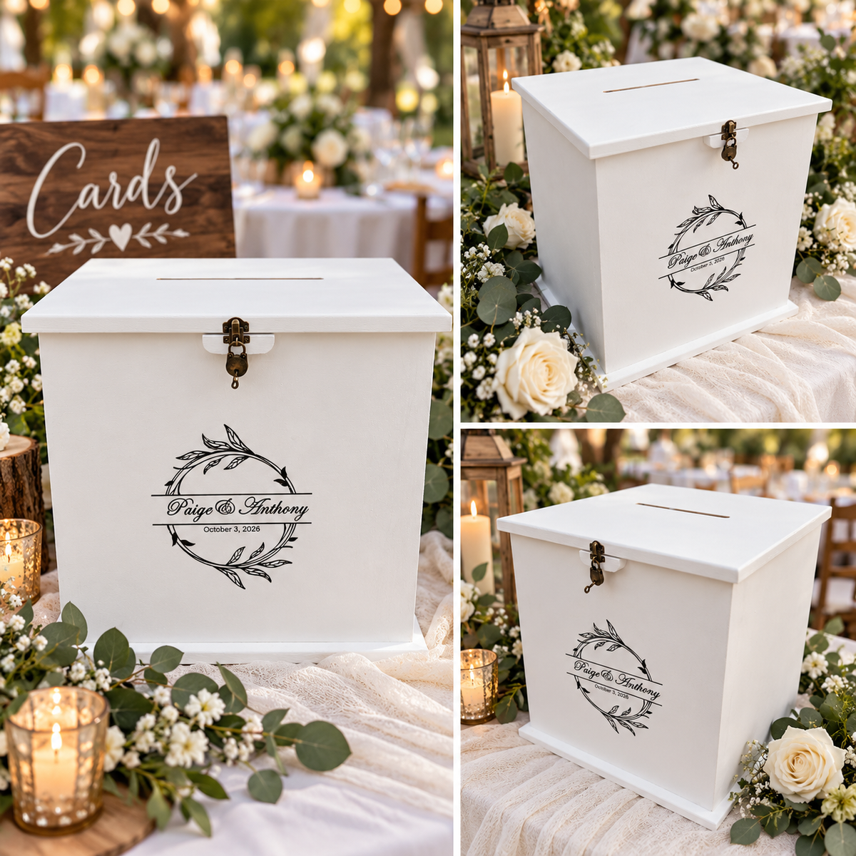 Custom-Made Wooden Wedding Card Box – Personalized & Handcrafted