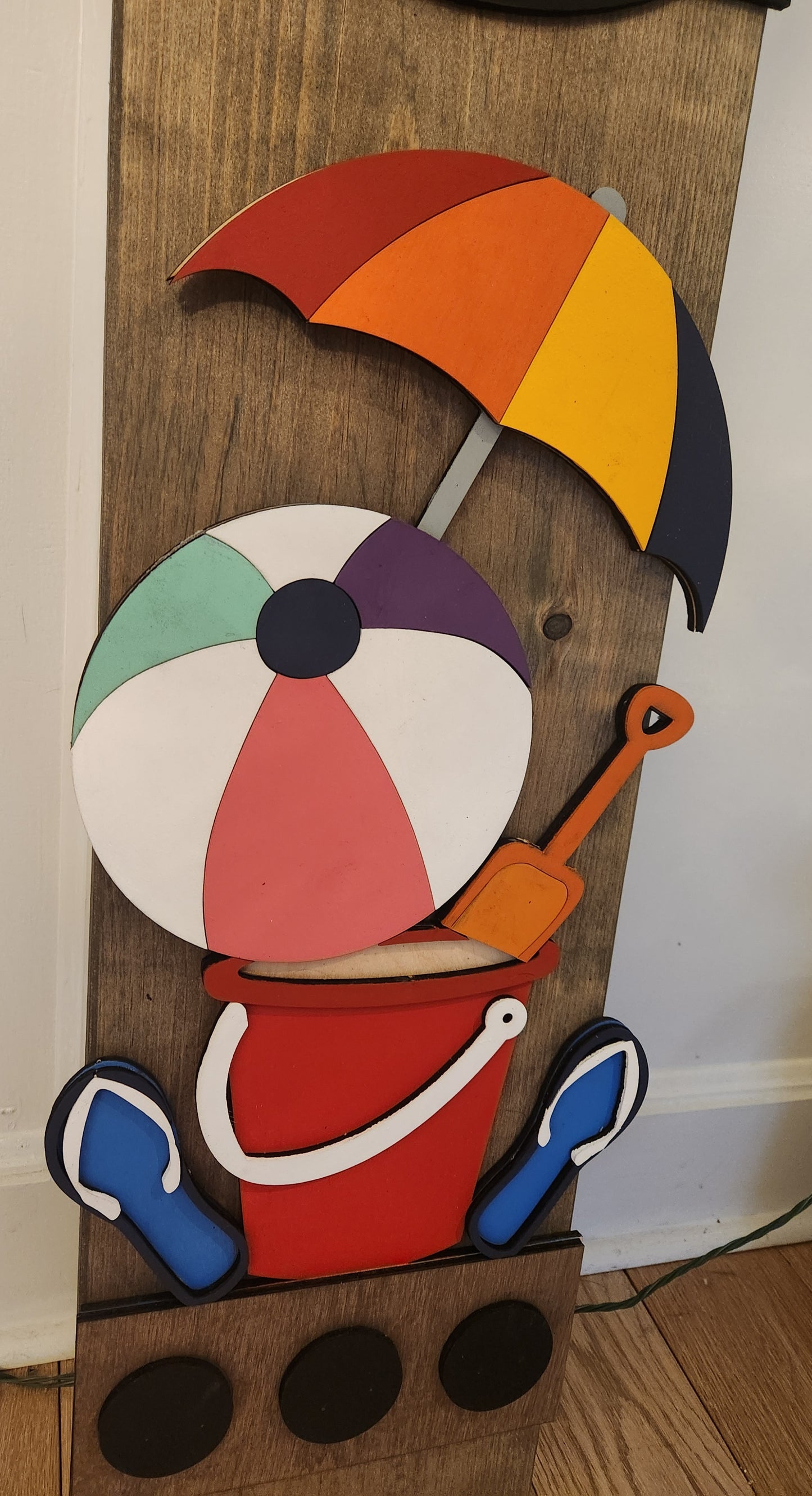 Summer Interchangeable Porch Leaner – Custom Wooden Front Porch Sign with Swappable Holiday & Everyday Designs